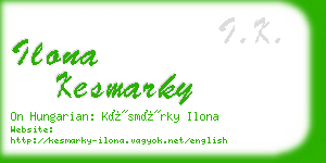 ilona kesmarky business card